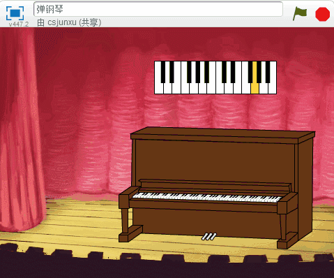 【Scratch游戏制作案例及教程】模拟弹钢琴-少儿编程网
