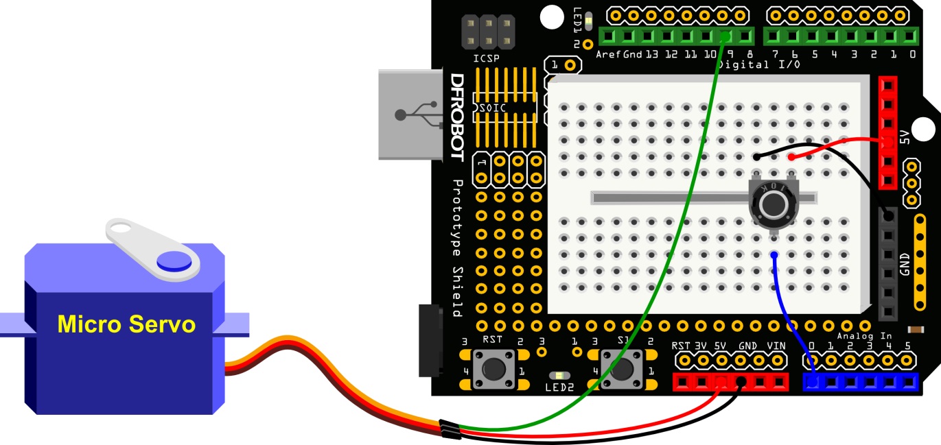 DFR0100 Arduino教程 12-- 可控舵机