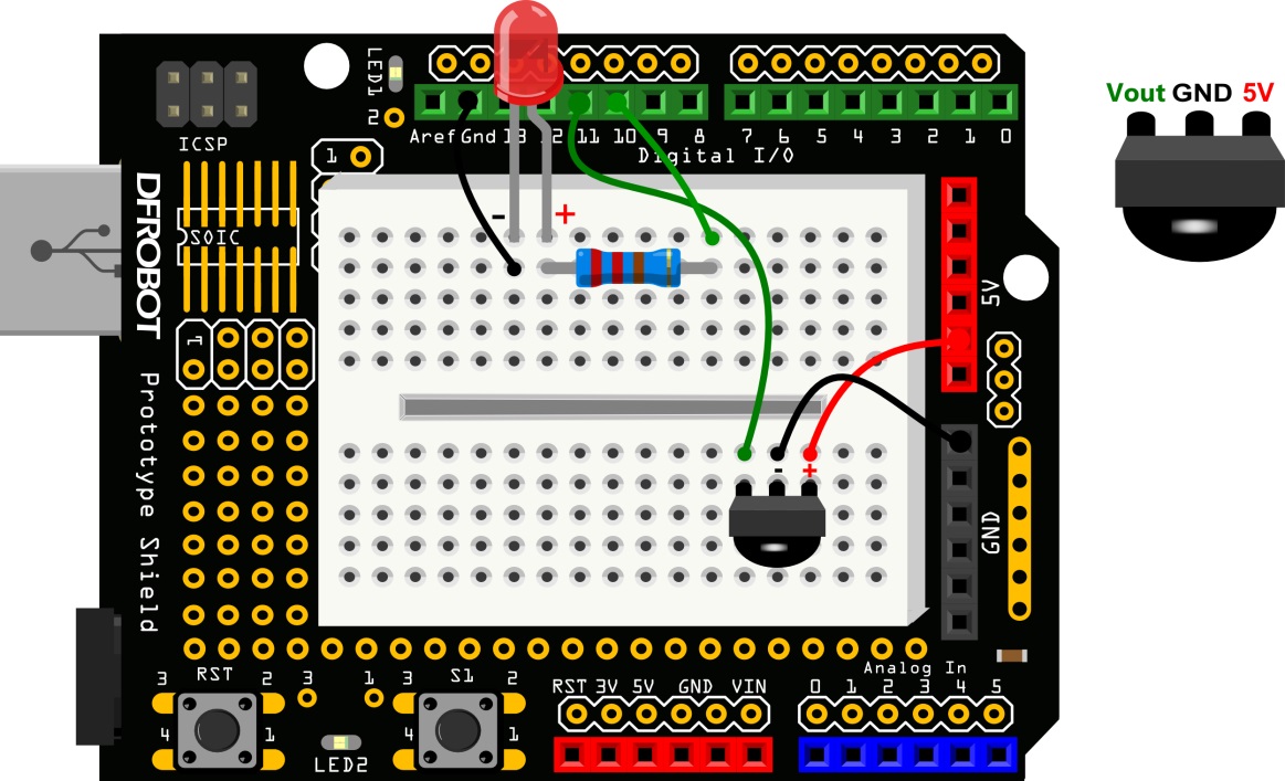 DFR0100 Arduino教程 16--遥控灯
