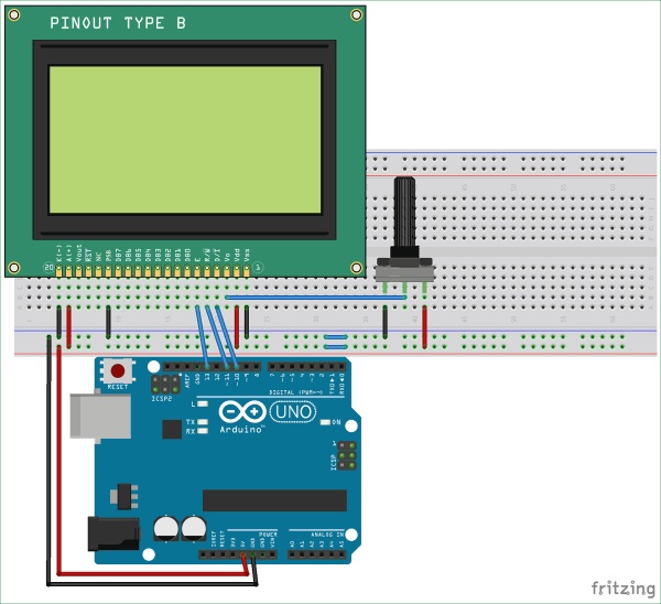 使用Arduino开发板连接图形点阵显示屏(ST7920)的方法 使用Arduino开发板连接图形点阵显示屏(ST7920)的方法