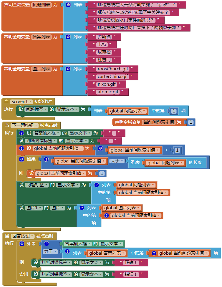 第8章 总统问答 · App Inventor编程实例及指南 第8章 总统问答 · App Inventor编程实例及指南