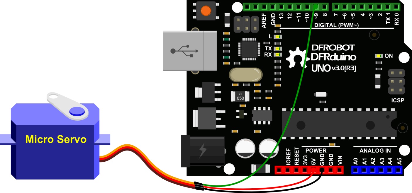 Arduino教程 Lesson 11 -- 舵机初动