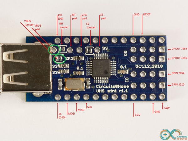 在 Arduino Min (3.3V,8MHz) 上使用 Usb Host Shield Mini 在 Arduino Min (3.3V,8MHz) 上使用 Usb Host Shield Mini