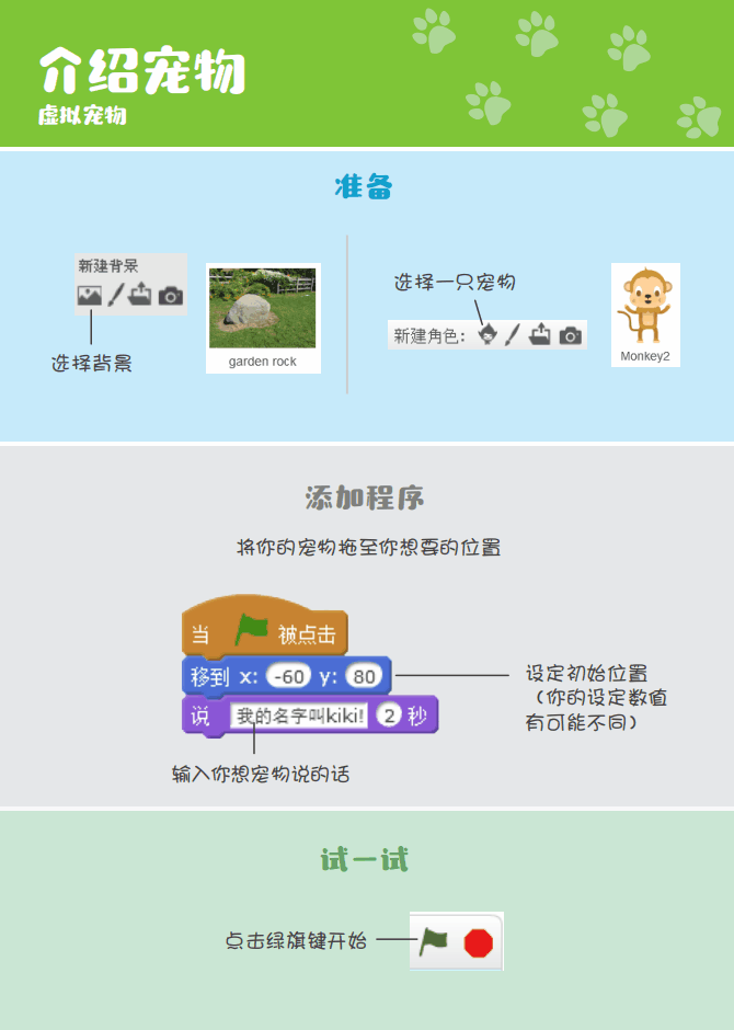 少儿编程 教程丨Scratch编程趣味卡 - 11.虚拟宠物