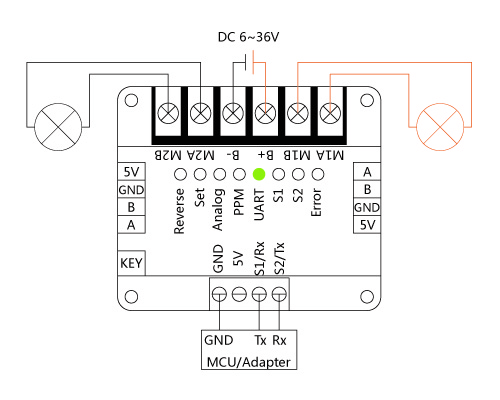 Arduino直流电机驱动-Veyron 2x25A直流有刷电机驱动器