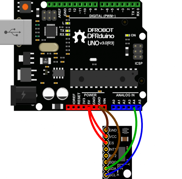 Arduino惯性测量传感器-ADXL345 三轴加速度角度传感器