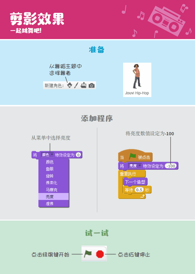 少儿编程 教程丨Scratch编程趣味卡 - 9.一起跳舞吧