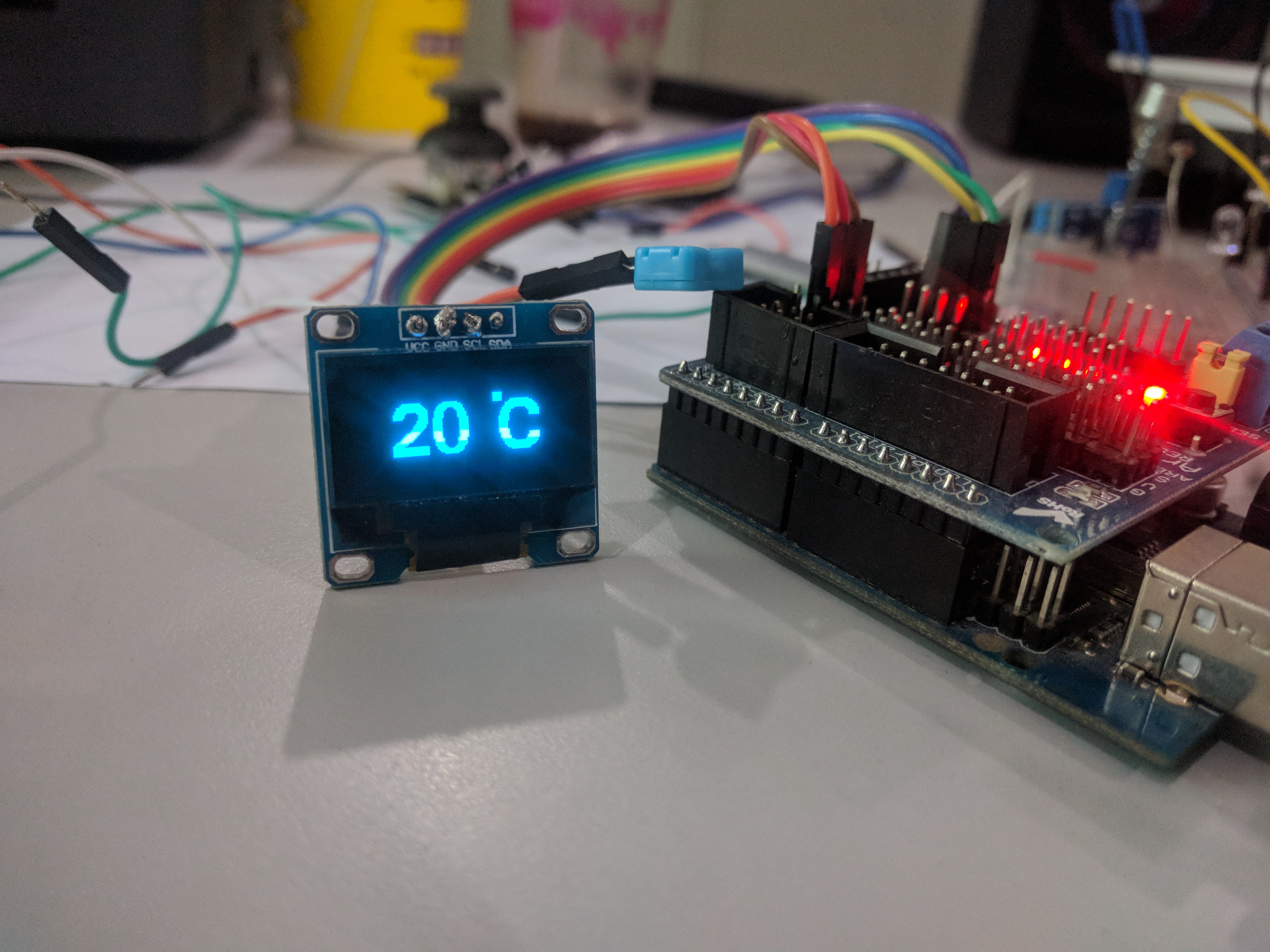 arduino 0.96 128*64OLED 显示 DHT12 温度数值