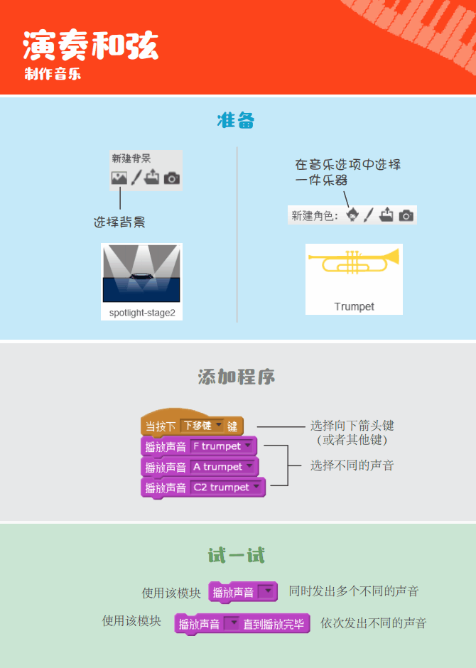 ▷Scratch课堂丨【编程趣味卡3】制作音乐