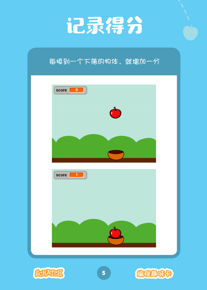 少儿编程 教程丨Scratch编程趣味卡 - 10.接物游戏