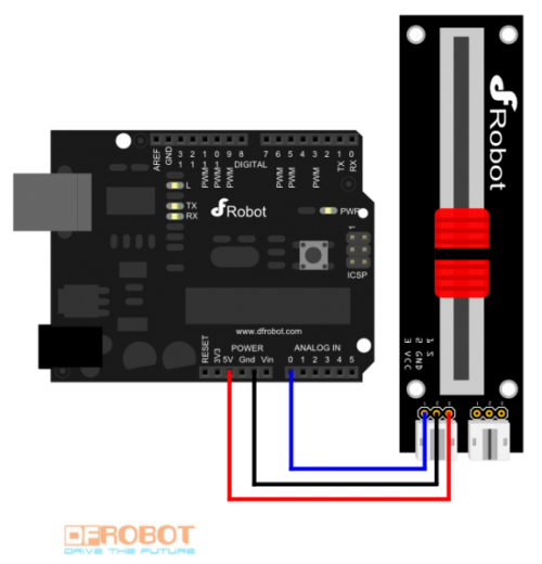Arduino 60行程模拟直滑传感器