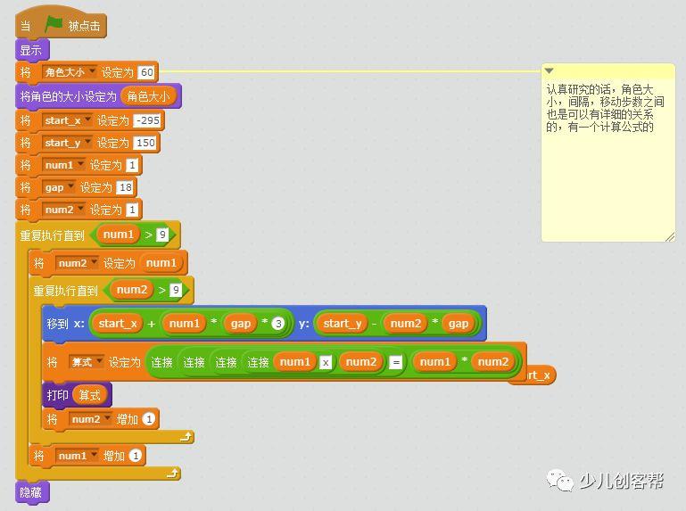 网易卡搭Scratch基础教程2:输出九九乘法表