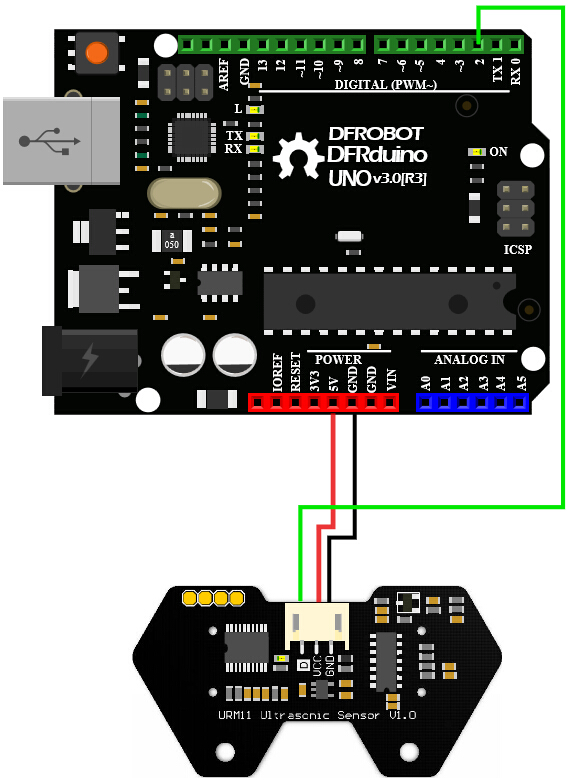 Arduino超声波传感器-URM11V1.0超声波测距传感器