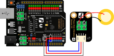 Arduino模拟压电陶瓷震动传感器