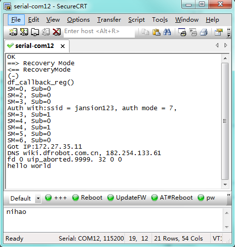 Arduino通讯模块-WifiIO-MT7681模块