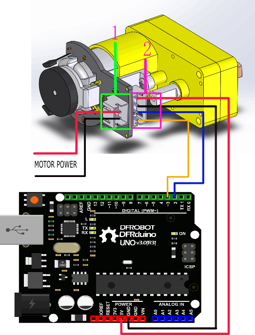 Arduino直流电机驱动-Micro DC Motor with Encoder-SJ02 微型直流带编码器L型减速电机