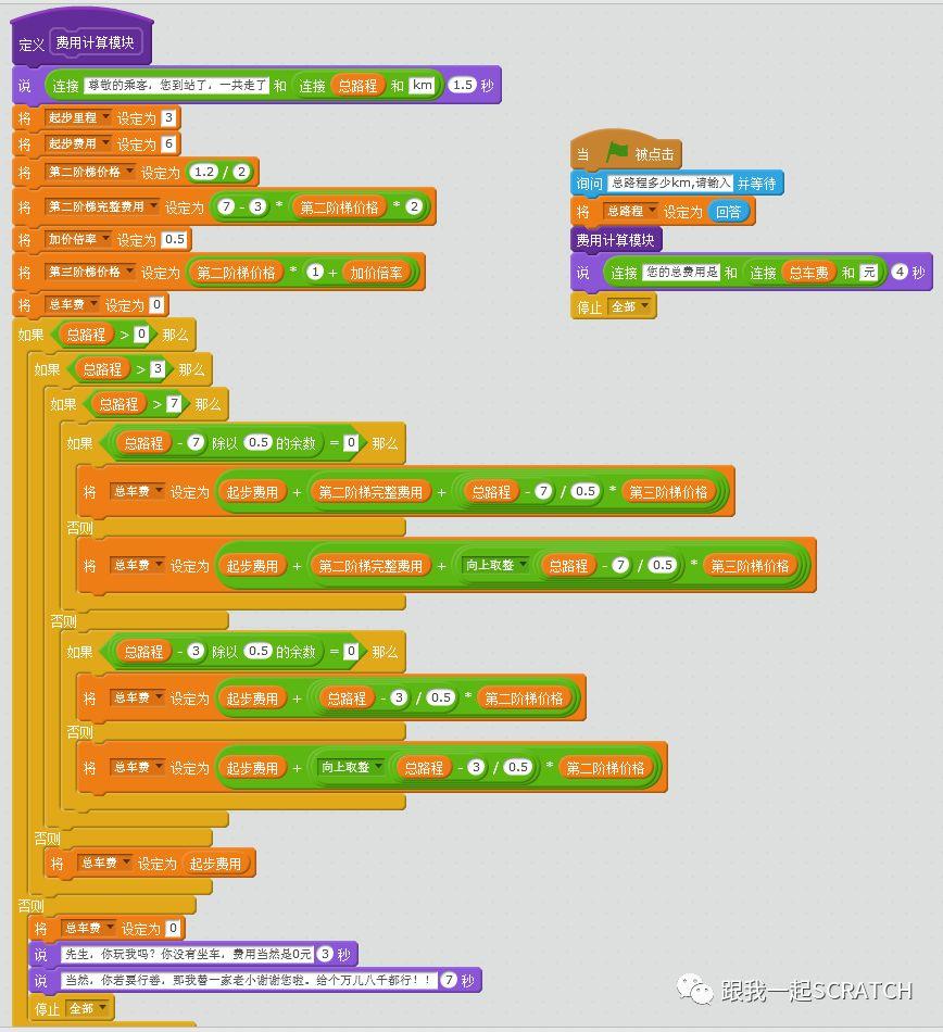 Scratch视频教程第一七四课 出租车收费系统