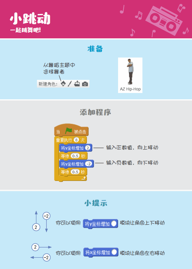 少儿编程 教程丨Scratch编程趣味卡 - 9.一起跳舞吧