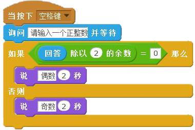 酷叮猫少儿编程讲堂——Scratch判断奇偶数