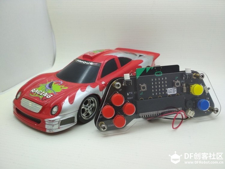 Micro:Bit手柄试用+DF电机驱动板体验：红汽车新生记（另附.....