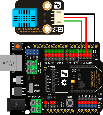 Arduino温度湿度传感器-DHT11数字温湿度传感器 V2