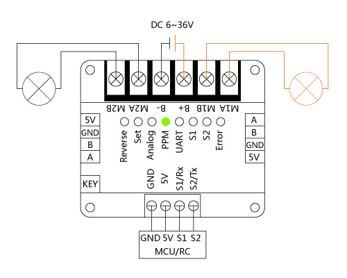 Arduino直流电机驱动-Veyron 2x25A直流有刷电机驱动器