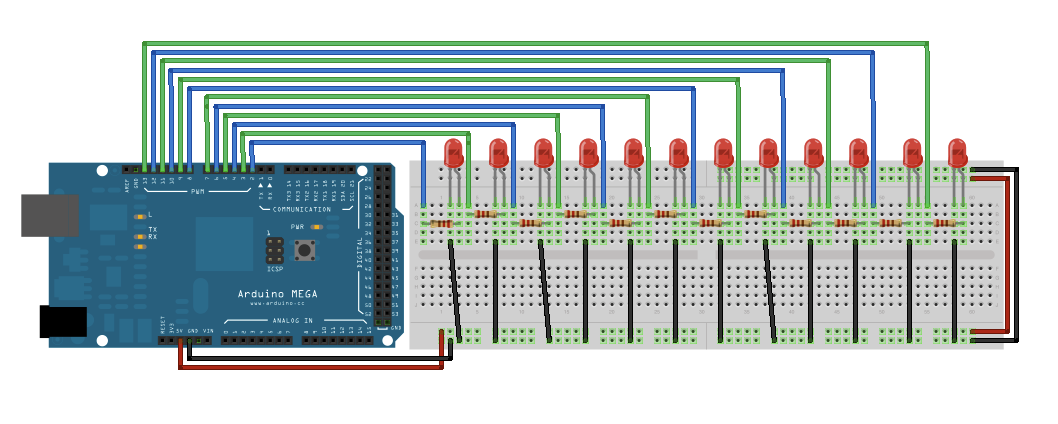 Arduino内置教程-模拟-模拟写入Mega