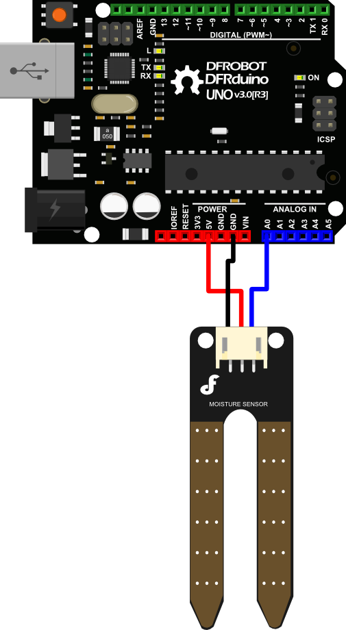 Arduino温度湿度传感器-Moisture Sensor土壤湿度传感器