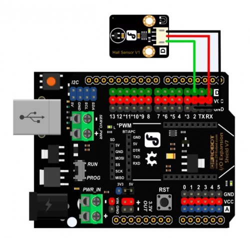 Arduino数字霍尔磁传感器