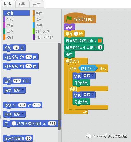 Scratch之简单的画板