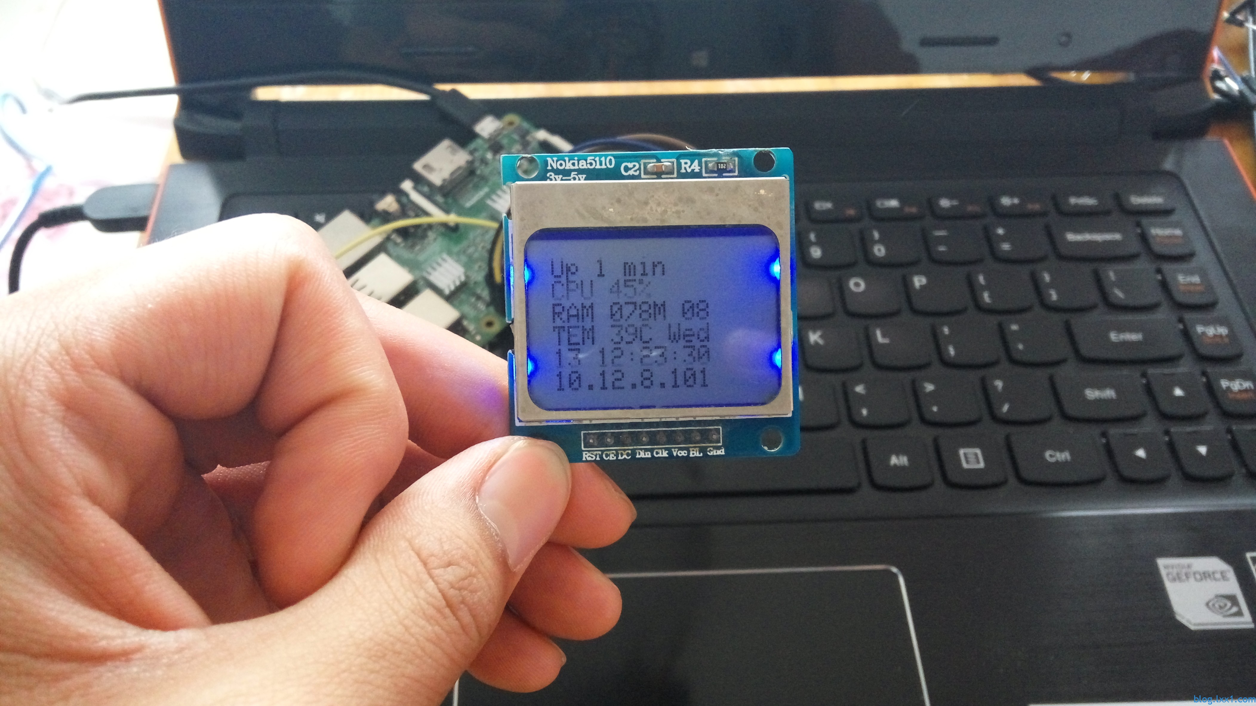 树莓派 之 使用Nokia5110显示屏显示系统信息
