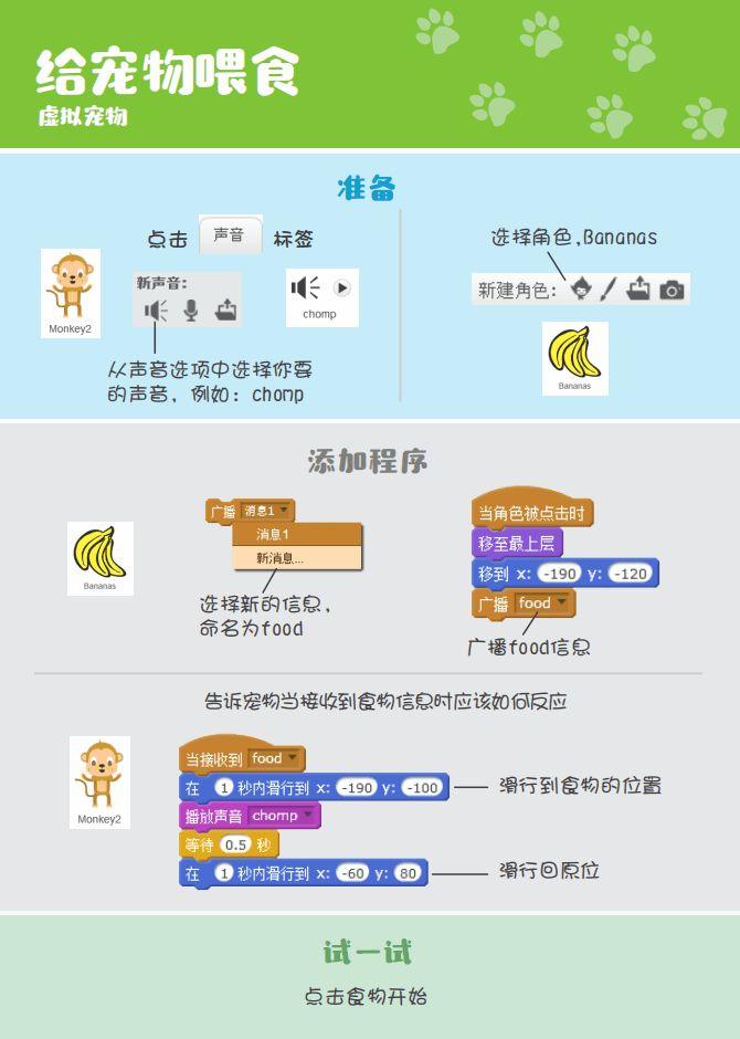 少儿编程 教程丨Scratch编程趣味卡 - 11.虚拟宠物