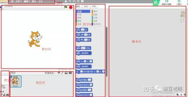 Scratch软件界面初识 Scratch软件界面初识