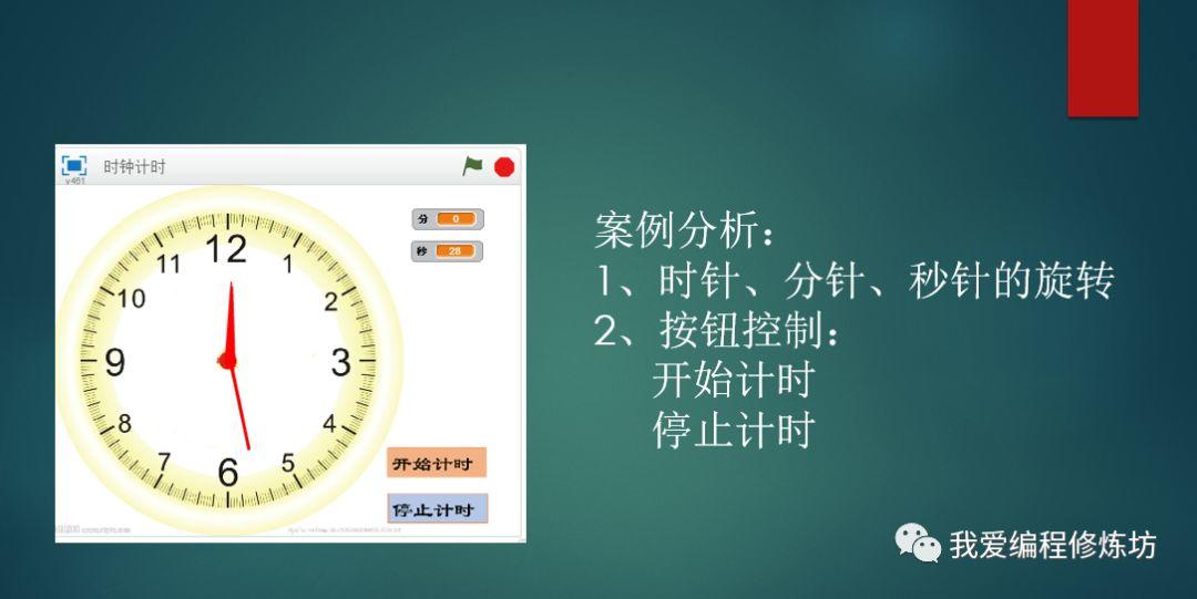 Scratch趣味编程之旋转应用案例制作《钟表计时器》