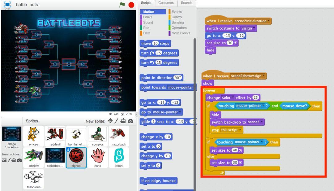 Scratch:机器人大战动画