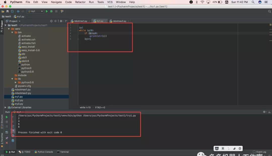Python：寻找1到9之中的偶数