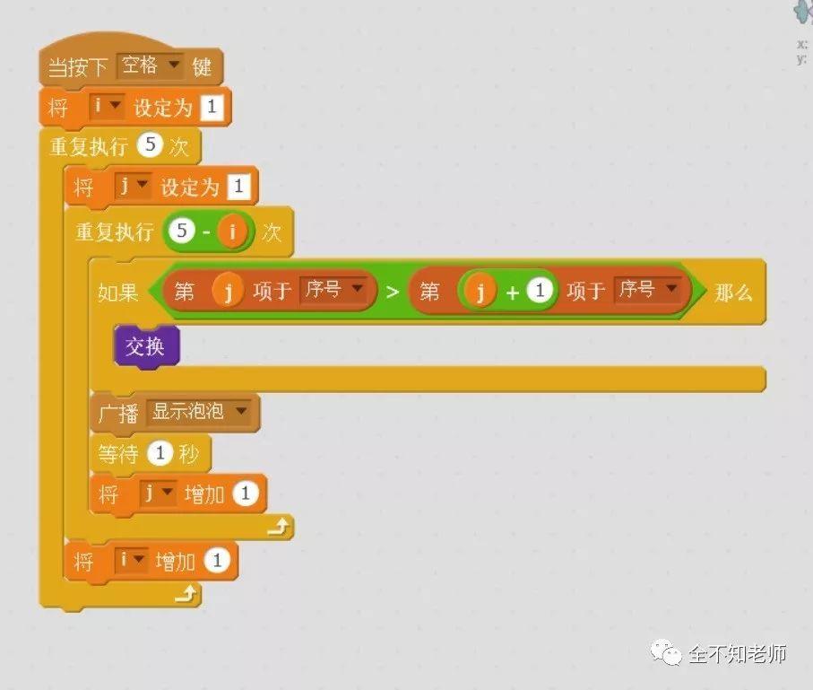 用Scratch实现冒泡法排序—让你的鱼缸冒泡泡吧