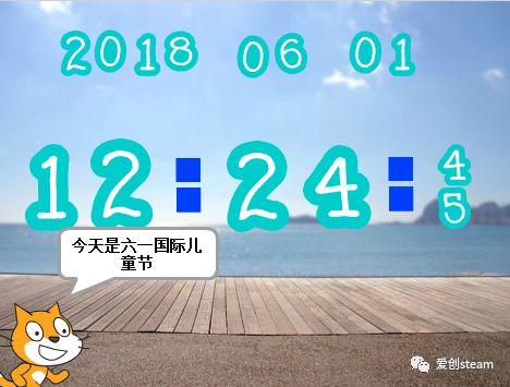 【SCRATCH创意编程之三十二集】做一个数字电子钟和节日提醒