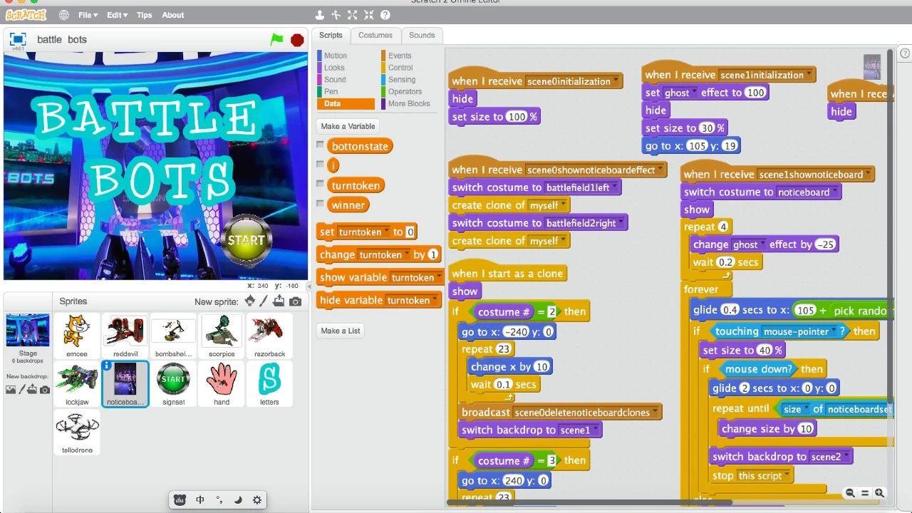 Scratch:机器人大战动画