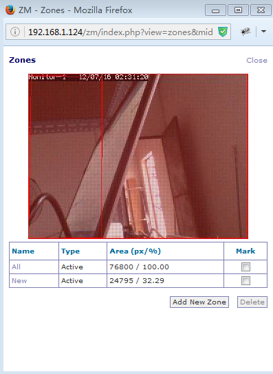 树莓派3-家庭监控软件Zoneminder区域监控
