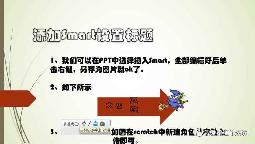 Scratch编程中怎样添加中文标题或对白