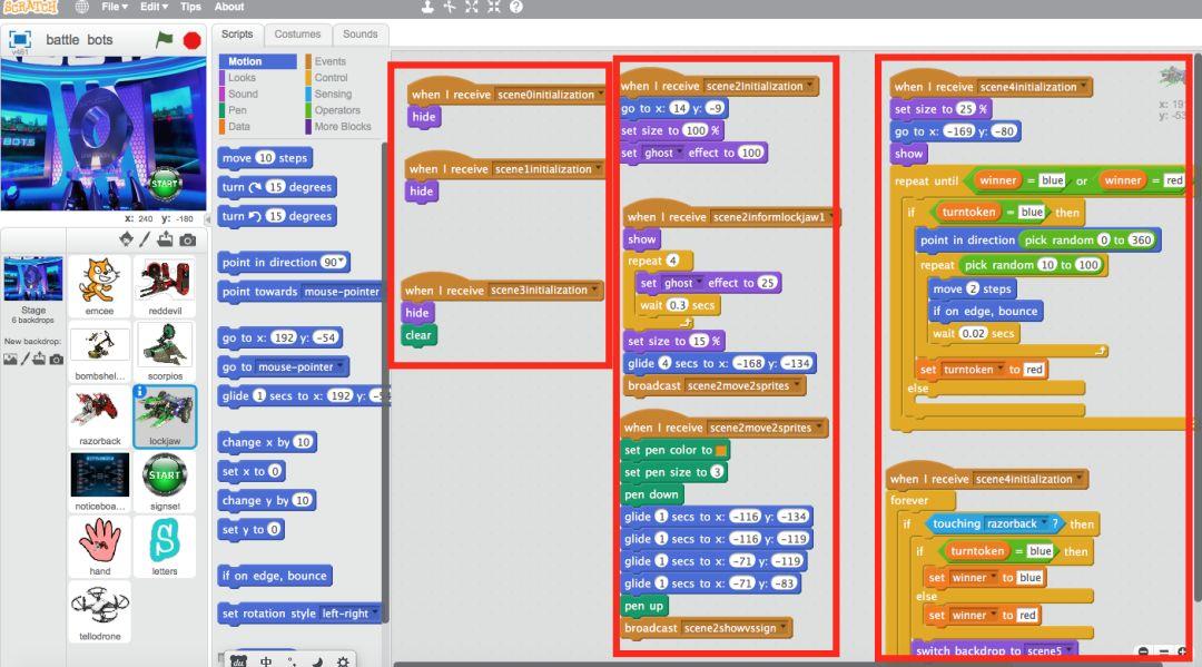 Scratch:机器人大战动画