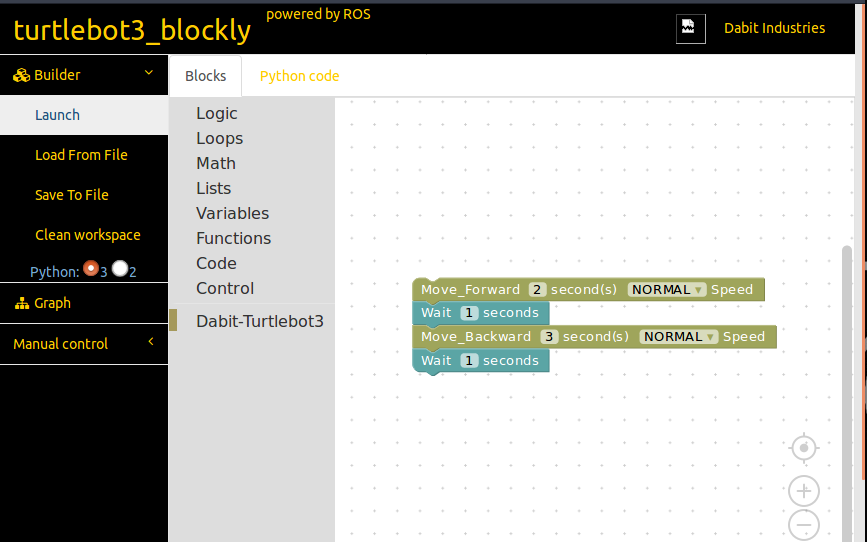 TurtleBot3-Blockly入门教程-编程blockly
