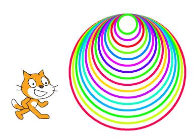 Scratch编程画圆圈，孩子喜欢用这种方式玩数学玩艺术，乐在其中