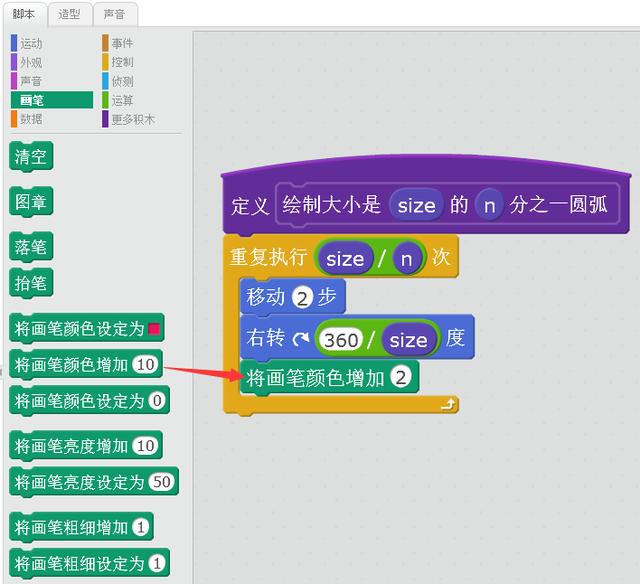 Scratch编程画圆弧，小学生竟用编程玩数学与艺术