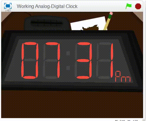 Scratch第三十三讲：钟表小程序-电子钟