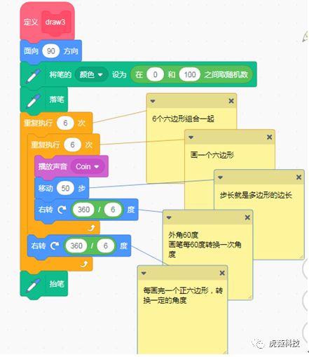 虎薇科技Scratch3.0编程课程：艺术绘画2—彩色多边形组合