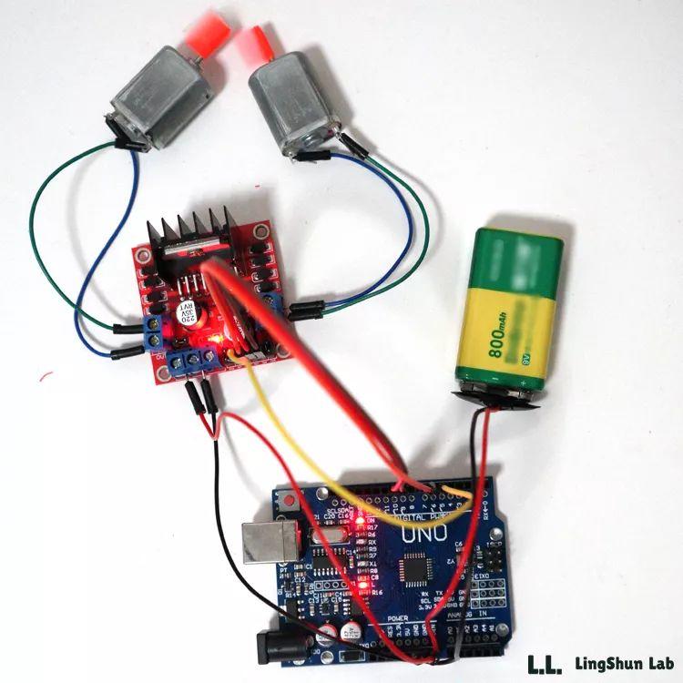 使用arduino，L298N模块驱动电机