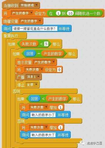 【scratch2】--- 有趣的逻辑猜谜小游戏《猜数字》
