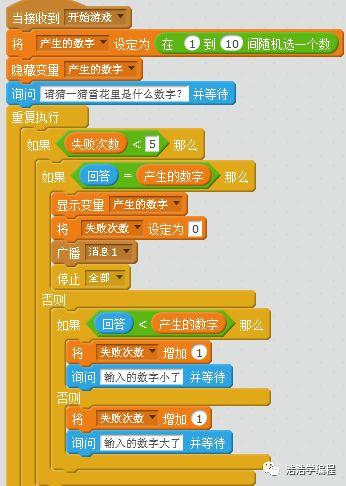 【scratch2】--- 有趣的逻辑猜谜小游戏《猜数字》
